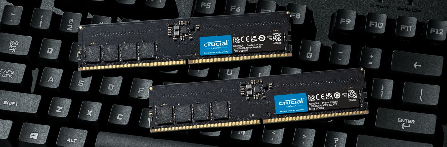 Crucial DDR5 Desktop Memory - blue background